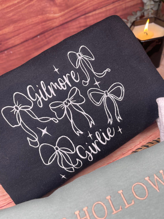 GILMORE GIRLIE AND BOWS EMBROIDERED SWEATSHIRT