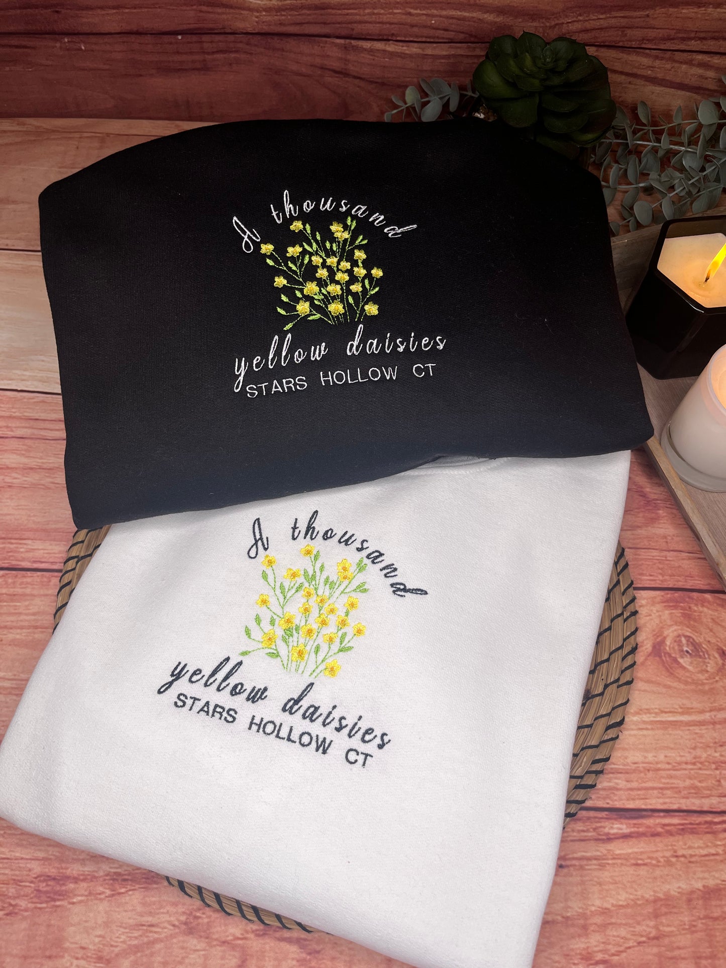 A THOUSAND YELLOW DAISIES EMBROIDERED SWEATSHIRT