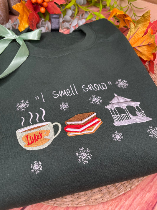 I SMELL SNOW GAZEBO EMBROIDERED SWEATSHIRT