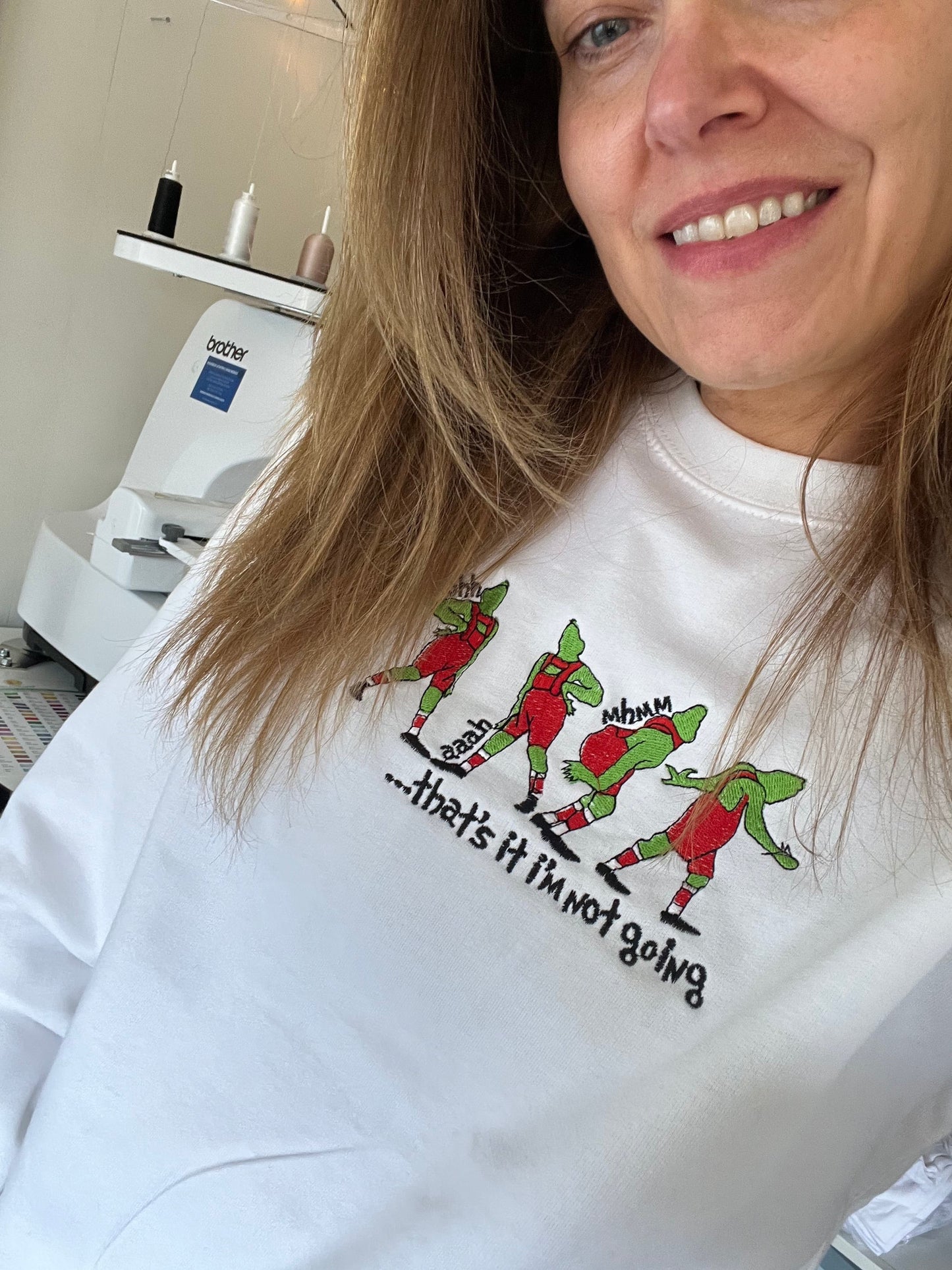 SALE CHRISTMAS GRINCH WHITE SWEATSHIRT