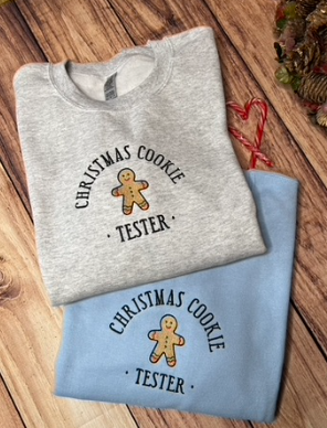 CHRISTMAS COOKIE TESTER EMBROIDERED SWEATSHIRT