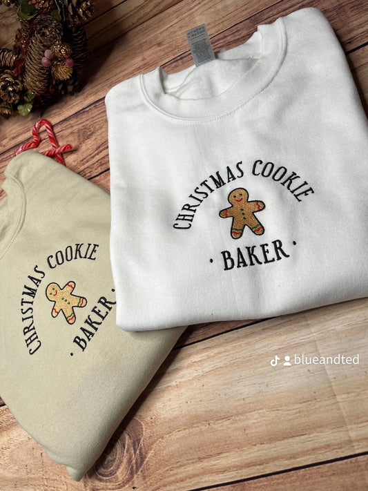 CHRISTMAS COOKIE BAKER EMBROIDERED SWEATSHIRT